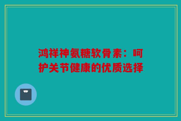 鸿祥神氨糖软骨素：呵护关节健康的优质选择