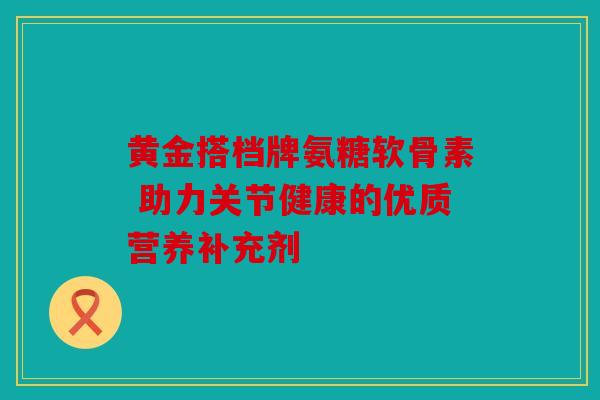黄金搭档牌氨糖软骨素 助力关节健康的优质营养补充剂