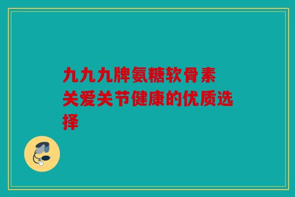 九九九牌氨糖软骨素 关爱关节健康的优质选择