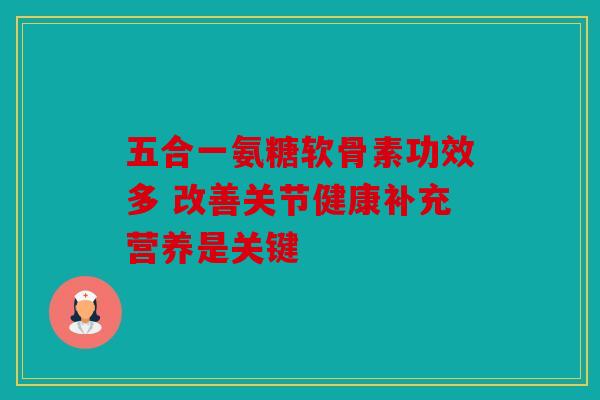五合一氨糖软骨素功效多 改善关节健康补充营养是关键
