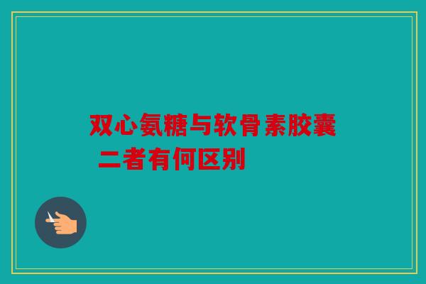 双心氨糖与软骨素胶囊 二者有何区别-第1张图片-关节骑士