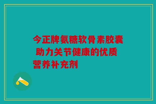 今正牌氨糖软骨素胶囊 助力关节健康的优质营养补充剂