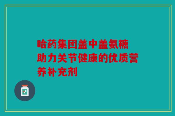 哈药集团盖中盖氨糖 助力关节健康的优质营养补充剂-第1张图片-关节骑士