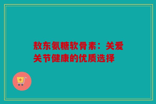 敖东氨糖软骨素：关爱关节健康的优质选择