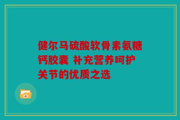 健尔马硫酸软骨素氨糖钙胶囊 补充营养呵护关节的优质之选