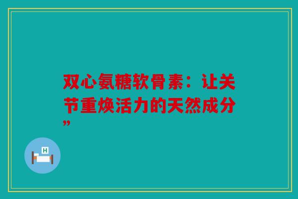 双心氨糖软骨素：让关节重焕活力的天然成分”
