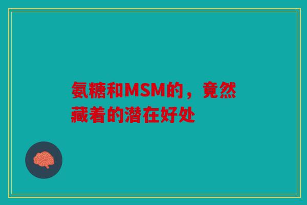 氨糖和MSM的,竟然藏着的潜在好处-第1张图片-关节骑士 氨糖和MSM的,竟然藏着的潜在好处-第1张图片-关节骑士