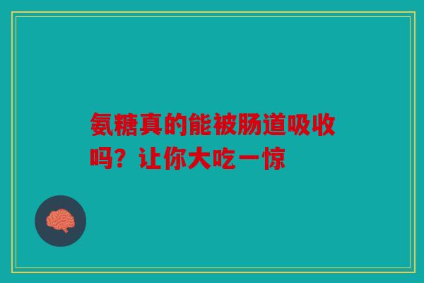 氨糖真的能被肠道吸收吗？让你大吃一惊