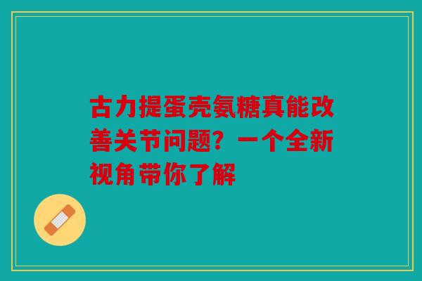 古力提蛋壳氨糖真能改善关节问题？一个全新视角带你了解