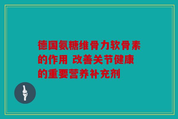 德国氨糖维骨力软骨素的作用 改善关节健康的重要营养补充剂