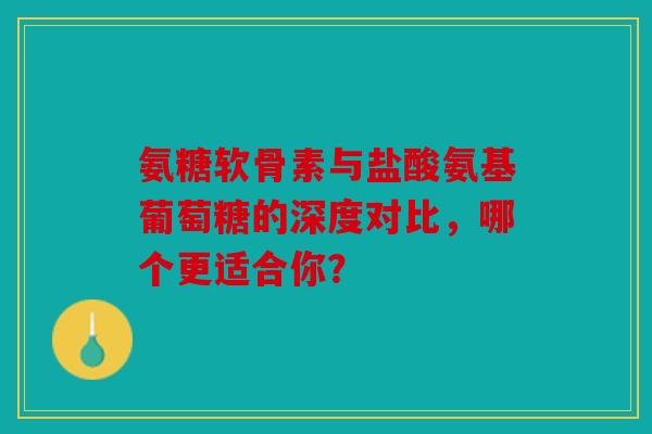 氨糖软骨素与盐酸氨基葡萄糖的深度对比，哪个更适合你？