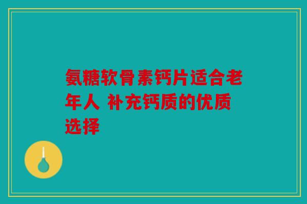氨糖软骨素钙片适合老年人 补充钙质的优质选择