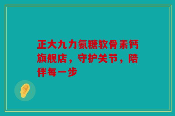 正大九力氨糖软骨素钙旗舰店，守护关节，陪伴每一步