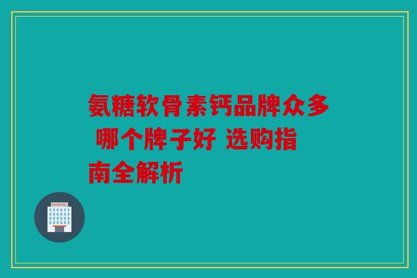 氨糖软骨素钙品牌众多 哪个牌子好 选购指南全解析