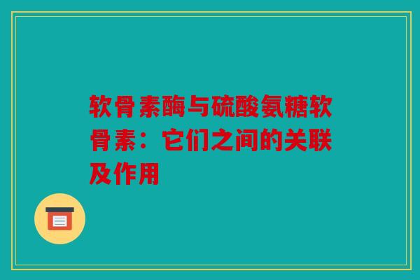 软骨素酶与硫酸氨糖软骨素：它们之间的关联及作用